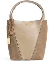 Chloé - Small Leather-Suede Spin Tote Bag - Lyst