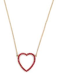 Jennifer Meyer - Large And Ruby Edith Open Heart Necklace - Lyst