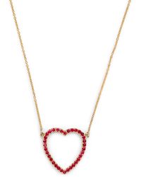 Jennifer Meyer - Large And Ruby Edith Open Heart Necklace - Lyst