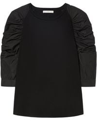 Marina Rinaldi - Cotton Ruched T-Shirt - Lyst