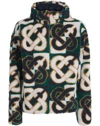 CASABLANCA - Fleece Monogram Hooded Jacket - Lyst