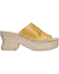 Loewe - Leather Petal Espadrille Wedge Sandals 80 - Lyst