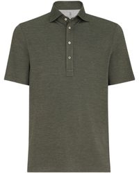 Brunello Cucinelli - Virgin Wool-Silk-Cotton Polo Shirt - Lyst