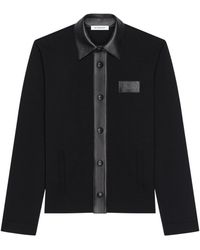 Givenchy - Wool Leather-Trim Cardigan - Lyst