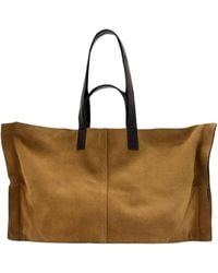 AllSaints - Suede Lutece Tote Bag - Lyst
