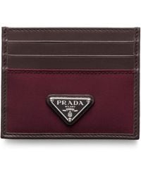 Prada - Re-Nylon And Leather Card Holder - Lyst