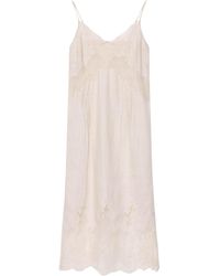 AllSaints - Linen And Lace Samia Midi Dress - Lyst