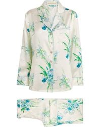 Olivia Von Halle - Silk Floral Lila Asterias Pyjama Set - Lyst