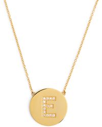Jennifer Meyer - Yellow Gold And Diamond Letter Disc E Necklace - Lyst
