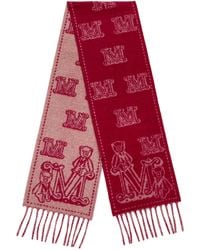 Max Mara Wsklause Monogram-Jacquard Cashmere-Knit Scarf in