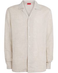Isaia - Linen Camp-Collar Shirt - Lyst