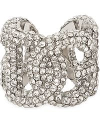 Dolce & Gabbana - Embellished Dg Millennials Logo Ring - Lyst