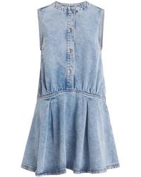Claudie Pierlot - Denim Flared Mini Dress - Lyst