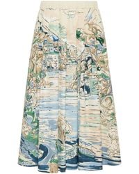 Weekend by Maxmara - Cotton Lake Print Skirt - Lyst