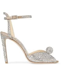 Jimmy Choo - Sacora 100 Hotfix Crystals & Suede Sandal - Lyst