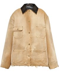 Prada - Cotton Canvas Distressed Jacket - Lyst