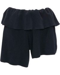 JW Anderson - Ribbed Fold-over Asymmetric Shorts - Lyst