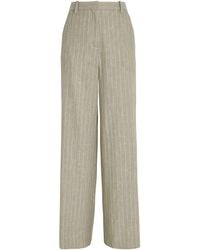 Maje - Linen-Cotton Blend Tailored Trousers - Lyst