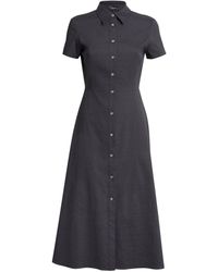 Theory - Linen-blend Shirt Midi Dress - Lyst