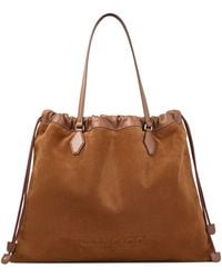 Jimmy Choo - Large Suede Drawstring Tote Bag - Lyst