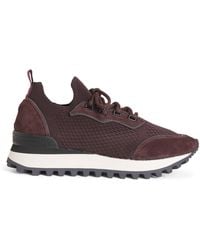 Eleventy - Leather Mesh Sneakers - Lyst