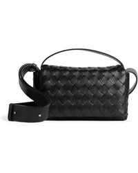 Bottega Veneta - Mini Leather Intrecciato Flap Cross-Body Bag - Lyst