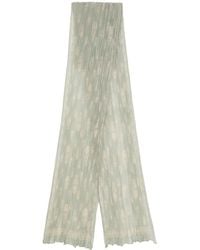 McQueen - Silk Pleated Skull Scarf - Lyst