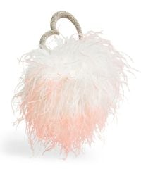 L'ALINGI - Crystal-embellished Feather Clutch Bag - Lyst