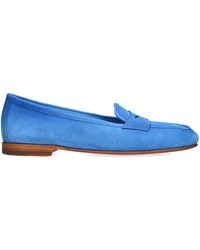 Santoni - Suede Carla Loafers - Lyst