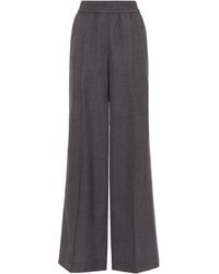 Brunello Cucinelli - Virgin Wool Elasticated Waistband Tailored Trousers - Lyst