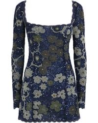 Clio Peppiatt - Beaded Dahlia Mini Dress - Lyst