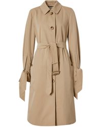 Burberry Tie-cuff Gabardine Car Coat - Yellow