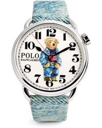 Polo Ralph Lauren - Stainless Steel Denim Polo Bear Watch - Lyst