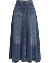 ME+EM - Panelled Denim Maxi Skirt - Lyst