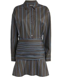 STAUD - Stretch-Poplin Stripe Indya Mini Dress - Lyst