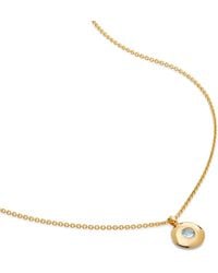 Monica Vinader - Vermeil And Aquamarine March Birthstone Necklace - Lyst