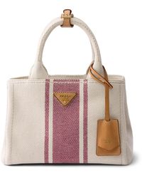 Prada - Small Canvas Jardinière Top-Handle Bag - Lyst