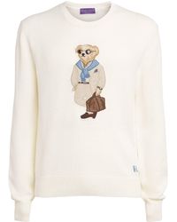 Ralph Lauren - Silk-Linen Polo Bear Sweater - Lyst