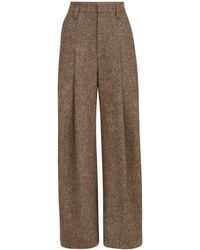 Brunello Cucinelli - Virgin Wool-Blend Wide-Leg Trousers - Lyst