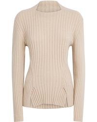 Victoria Beckham - Wool-Cashmere Ribbed Sweater - Lyst