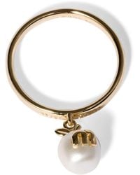 Miu Miu - Pearlised Apple Pendant Ring - Lyst