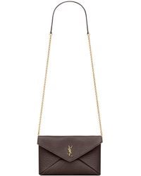 Saint Laurent - Small Leather Cassandre Envelope Shoulder Bag - Lyst