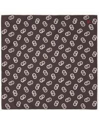 Isaia - Silk Printed Pocket Square - Lyst