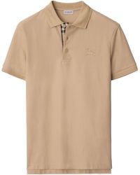 Burberry - Cotton Ekd -Embroidered Polo Shirt - Lyst