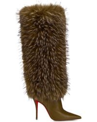 Christian Louboutin - Yangzee Leather Knee-High Boots 100 - Lyst
