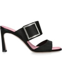 Roger Vivier - Satin Trompette Wide-Strap Mules 85 - Lyst