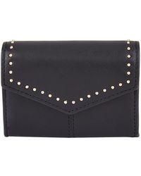 Sandro Small Leather Envelope Wallet - Black