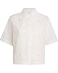 Claudie Pierlot - Cotton-Ramie Cross-Stitch Shirt - Lyst