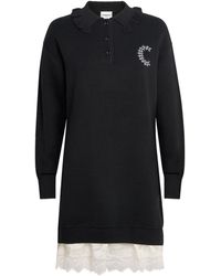 Claudie Pierlot - Lace-Trim Sweater Mini Dress - Lyst