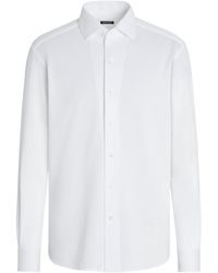 Zegna - Cotton Jersey Long-sleeve Shirt - Lyst